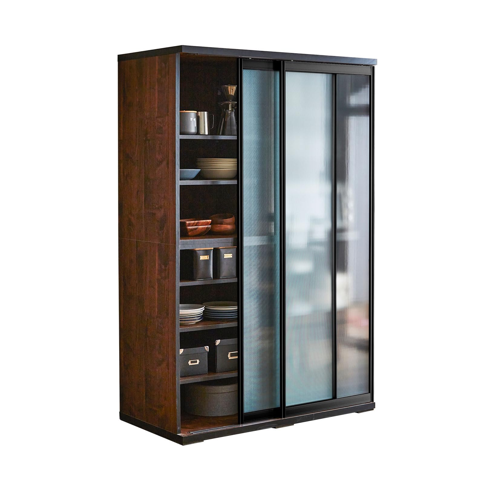 Amazon.co.jp: KAGUCOCO 食器棚 完成品 [ポエム 幅120(113.5)cm